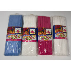 Fleeces Pieces Fleece‎ Tassels White Cadet Blue Fuschia